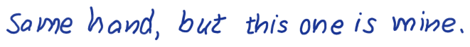 The sentence in the hand as designed