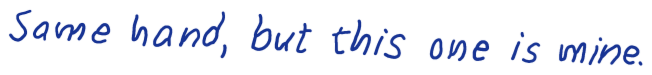 The same sentence in another personal variant
