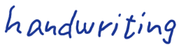 The word handwriting written six times, each slightly different